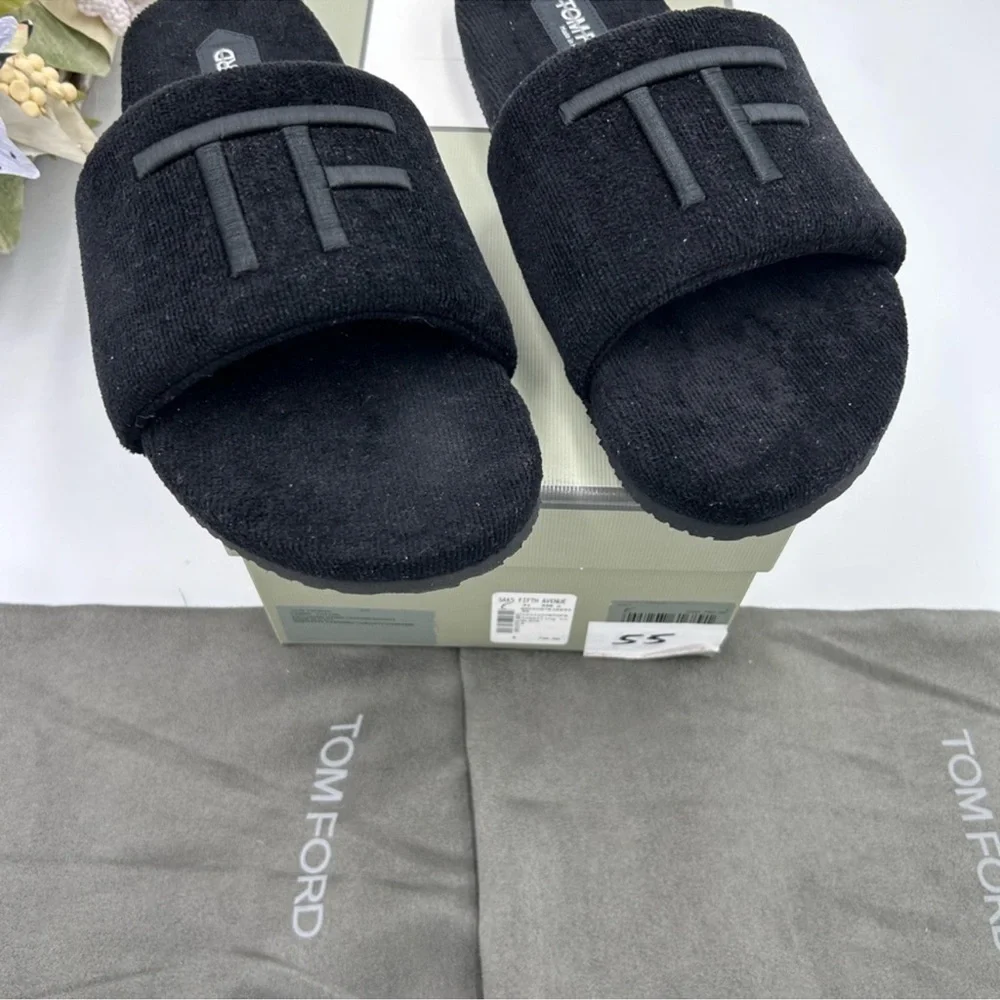 Men’s Tom Ford toweling velvet slipper size 8, made in Italy